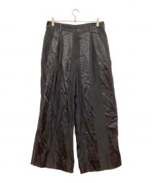 GROUND Y（グラウンドワイ）の古着「ツータックワイドパンツ」｜ブラック