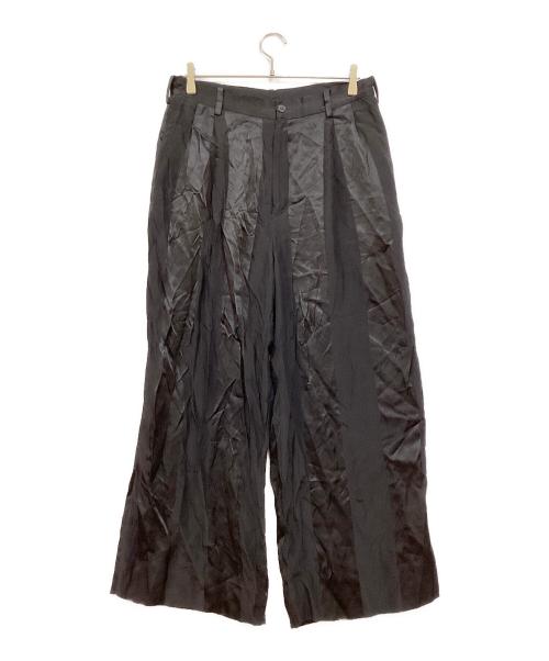 GROUND Y（グラウンドワイ）GROUND Y (グラウンドワイ) ツータックワイドパンツ ブラック サイズ:3の古着・服飾アイテム