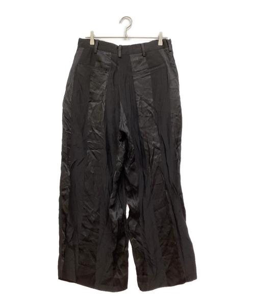 GROUND Y（グラウンドワイ）GROUND Y (グラウンドワイ) ツータックワイドパンツ ブラック サイズ:3の古着・服飾アイテム