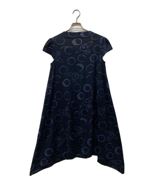Vivienne Westwood RED LABEL（ヴィヴィアンウエストウッドレッドレーベル）Vivienne Westwood RED LABEL (ヴィヴィアンウエストウッドレッドレーベル) オーブ総柄ワンピース ブラック×ネイビー サイズ:2の古着・服飾アイテム