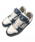 LOUIS VUITTONルイ ヴィトン）の古着「LVトレイナー ライン モノグラム デニム ローカット スニーカー ブルー」｜インディゴ×ホワイト