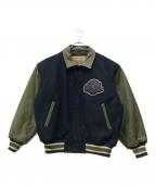 SAS SCUBADIVINGエス・エー・エス）の古着「襟付きスタジアムジャケット」｜グリーン×ネイビー