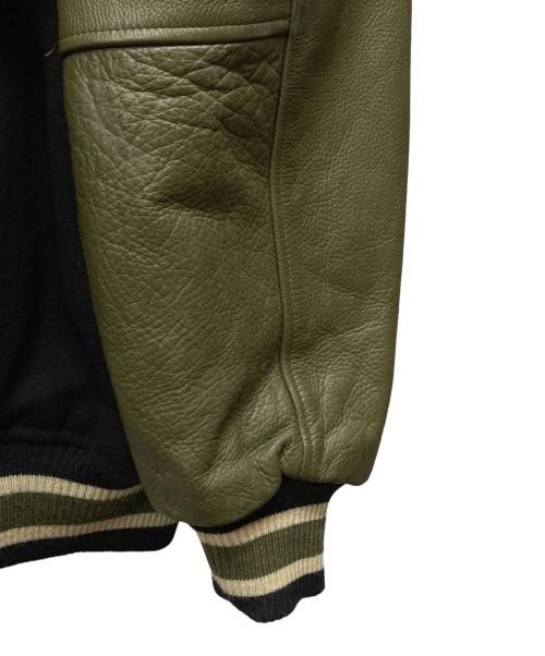 SAS SCUBADIVING（エス・エー・エス）SAS SCUBADIVING (エス・エー・エス) 襟付きスタジアムジャケット グリーン×ネイビー サイズ:Lの古着・服飾アイテム