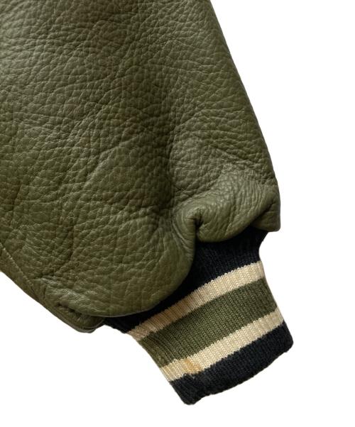 SAS SCUBADIVING（エス・エー・エス）SAS SCUBADIVING (エス・エー・エス) 襟付きスタジアムジャケット グリーン×ネイビー サイズ:Lの古着・服飾アイテム