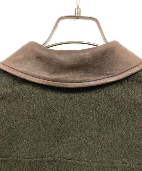 Salvatore Ferragamo（サルヴァトーレ フェラガモ）Salvatore Ferragamo (サルヴァトーレ フェラガモ) リバーシブル襟レザーウールコート ブラック サイズ:表記無しの古着・服飾アイテム