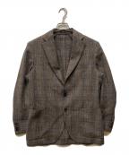 LARDINIラルディーニ）の古着「段返り3Bコットンリネンテーラードジャケット」｜ブラウン