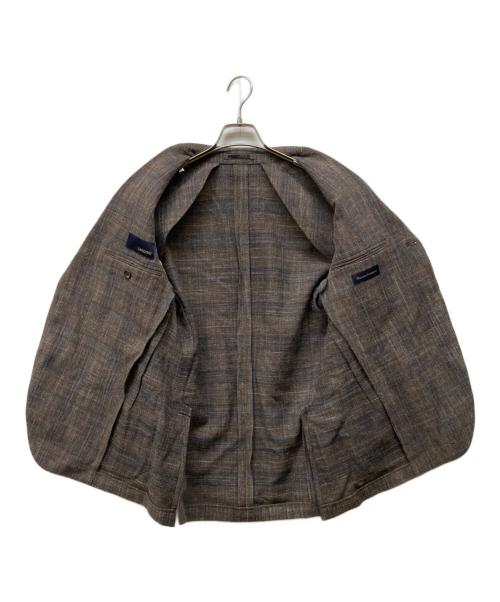 LARDINI（ラルディーニ）LARDINI (ラルディーニ) 段返り3Bコットンリネンテーラードジャケット ブラウン サイズ:48の古着・服飾アイテム