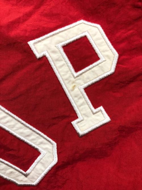 SUPREME（シュプリーム）Supreme (シュプリーム) Champion (チャンピオン) Puffy Jacket レッド×ホワイト サイズ:Mの古着・服飾アイテム