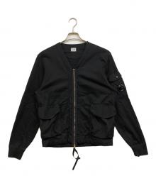 C.P COMPANY（シーピーカンパニー）の古着「ロゴパッチジップアップジャケット」｜ブラック
