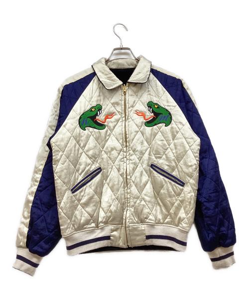 HUMAN MADE（ヒューマンメイド）HUMAN MADE (ヒューマンメイド) REVERSIBLE SOUVENIR JACKET アイボリー×ブラック サイズ:Mの古着・服飾アイテム