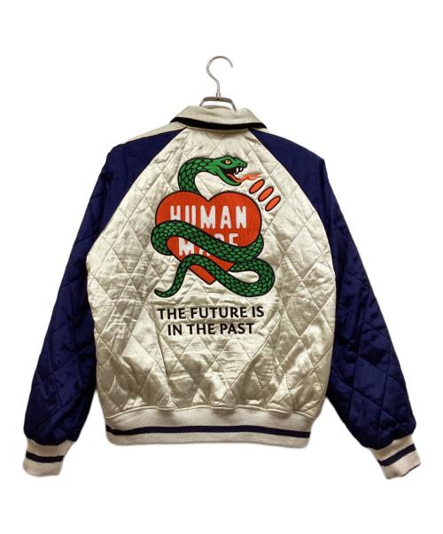 HUMAN MADE（ヒューマンメイド）HUMAN MADE (ヒューマンメイド) REVERSIBLE SOUVENIR JACKET アイボリー×ブラック サイズ:Mの古着・服飾アイテム
