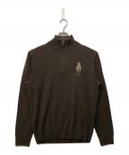 POLO RALPH LAURENポロ・ラルフローレン）の古着「ベア ウール クォータージップ セーター」｜ブラウン