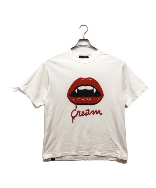 Thee Hysteric XXX（ジィ ヒステリックトリプルエックス）Thee Hysteric XXX (ジィ ヒステリックトリプルエックス) BLOODY CREAM プリントTシャツ ホワイト サイズ:Lの古着・服飾アイテム