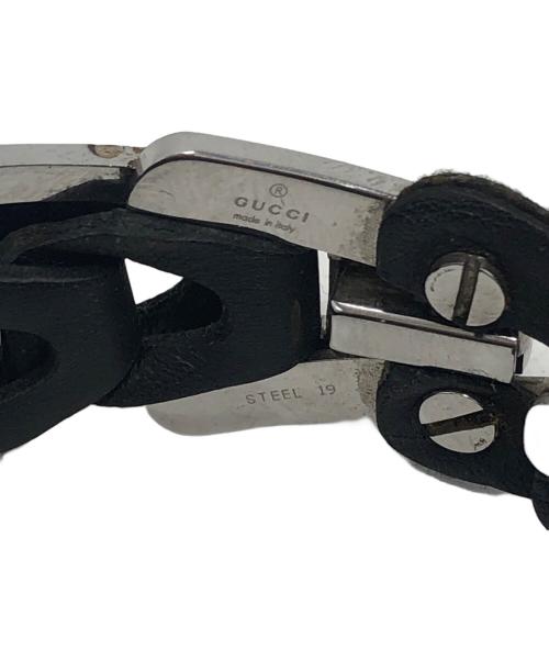 GUCCI（グッチ）GUCCI (グッチ) レザーブレスレット ブラックの古着・服飾アイテム