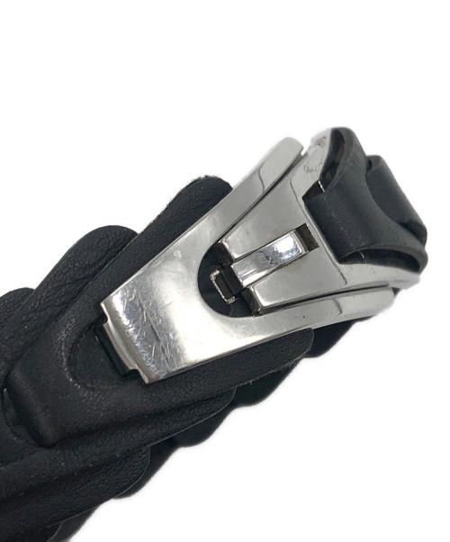 GUCCI（グッチ）GUCCI (グッチ) レザーブレスレット ブラックの古着・服飾アイテム