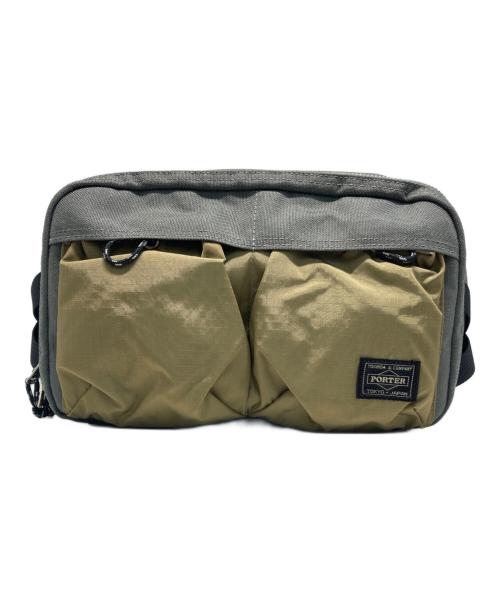 PORTER（ポーター）PORTER (ポーター) HYPE WAIST BAGハイプウエストバッグ ストーン グレー/サンドの古着・服飾アイテム