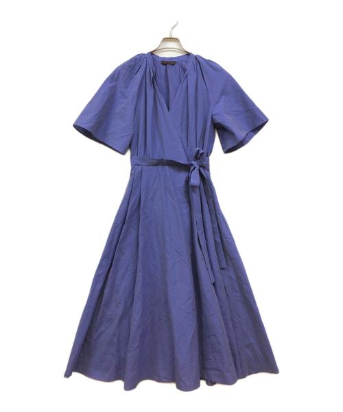 TOMORROW LAND（トゥモローランド）TOMORROW LAND (トゥモローランド) コットンシルクシャンブレー カシュクールワンピース ブルー サイズ:34の古着・服飾アイテム