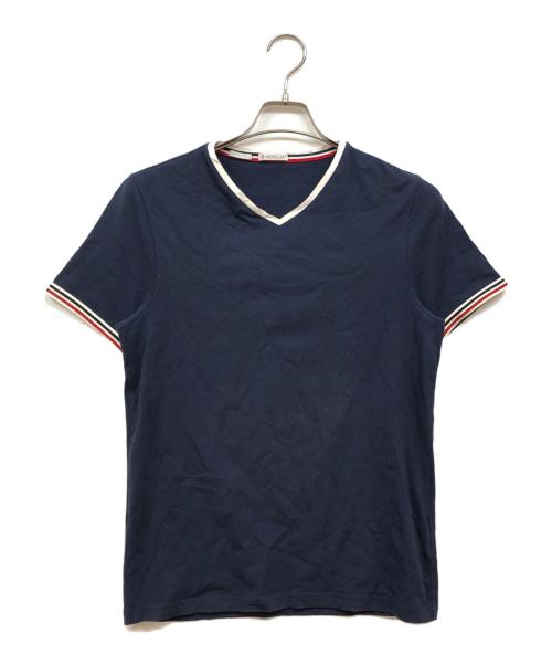 MONCLER（モンクレール）MONCLER (モンクレール) MAGLIA SCOLLO tシャツ ネイビー サイズ:Mの古着・服飾アイテム