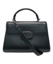 COACH（コーチ）の古着「エライザ トップ ハンドル バッグ」｜ブラック