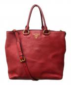 PRADAプラダ）の古着「VITELLO PHENIX 2WAY レザートートバッグ」｜レッド