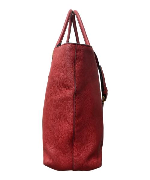 PRADA（プラダ）PRADA (プラダ) VITELLO PHENIX 2WAY レザートートバッグ レッドの古着・服飾アイテム