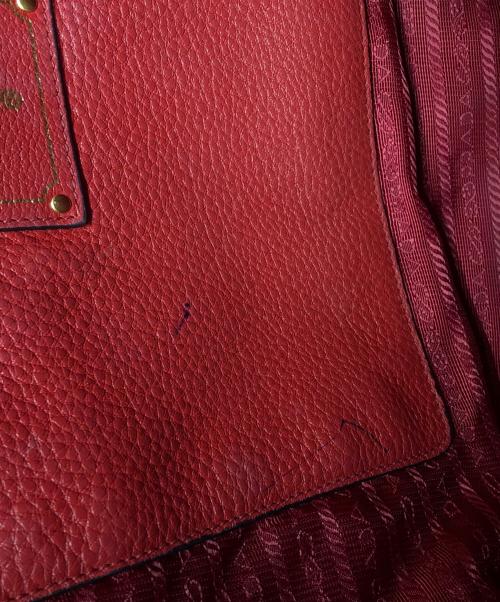 PRADA（プラダ）PRADA (プラダ) VITELLO PHENIX 2WAY レザートートバッグ レッドの古着・服飾アイテム