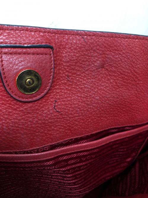 PRADA（プラダ）PRADA (プラダ) VITELLO PHENIX 2WAY レザートートバッグ レッドの古着・服飾アイテム