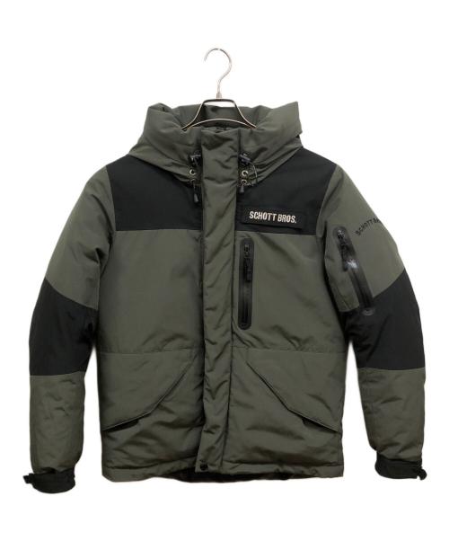 Schott（ショット）Schott (ショット) ダウンジャケット ブラック×グリーン サイズ:Ｓの古着・服飾アイテム