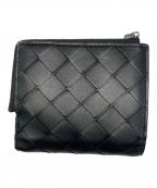 BOTTEGA VENETAボッテガベネタ）の古着「イントレチャート 二つ折りファスナーウォレット」｜ブラック