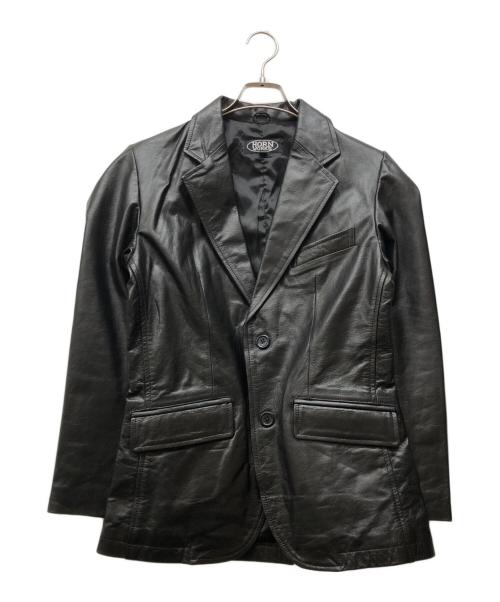 HORN WORKS（ホーンワークス）HORN WORKS (ホーンワークス) レザーテーラードジャケット ブラック サイズ:Mの古着・服飾アイテム