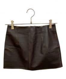 MM6 Maison Margiela（エムエムシックスメゾンマルジェラ）の古着「レザーミニスカート」｜ブラウン