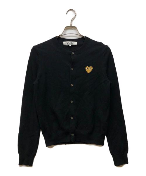 PLAY COMME des GARCONS（プレイコムデギャルソン）PLAY COMME des GARCONS (プレイコムデギャルソン) クルーネックカーディガン ブラック サイズ:Lの古着・服飾アイテム