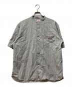 DANTONダントン）の古着「BAND COLLAR SHIRT S/S」｜グレー