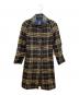 BURBERRY BLUE LABEL（バーバリー ブルー レーベル）の古着「襟レザーノバチェックコート」｜ブラック