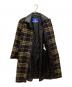中古・古着 BURBERRY BLUE LABEL (バーバリー ブルー レーベル) 襟レザーノバチェックコート ブラック サイズ:サイズ38：20000円