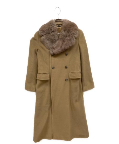 MAX&Co.（マックスアンドコー）MAX&Co. (マックスアンドコー) カシミヤ混ファーコート ブラウン サイズ:サイズ38の古着・服飾アイテム