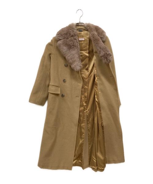 MAX&Co.（マックスアンドコー）MAX&Co. (マックスアンドコー) カシミヤ混ファーコート ブラウン サイズ:サイズ38の古着・服飾アイテム