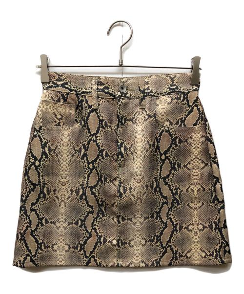 DAIRIKU（ダイリク）DAIRIKU (ダイリク) python polyester mini skirt ブラウン サイズ:25の古着・服飾アイテム