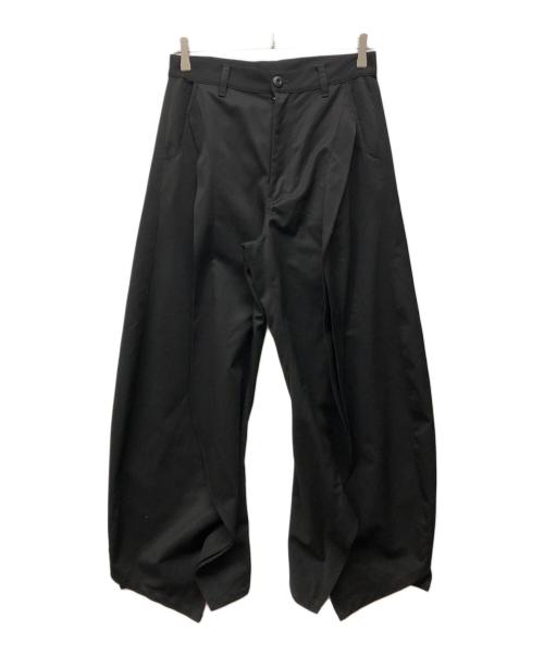 Knuth Marf（クヌースマーフ）KNUTH MARF (クヌースマーフ) slit deformed pants ブラック サイズ:Sの古着・服飾アイテム