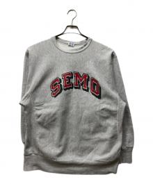 Champion（チャンピオン）の古着「REVERSE WEAVE クルーネックスウェット」｜グレー×レッド