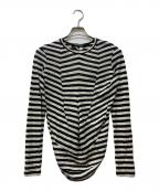 JUNYA WATANABE COMME des GARCONSジュンヤワタナベ コムデギャルソン）の古着「変形ボーダーカットソー」｜ブラック×ホワイト