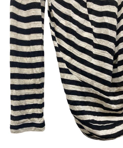 JUNYA WATANABE COMME des GARCONS（(ジュンヤワタナベ コムデギャルソン）JUNYA WATANABE COMME des GARCONS (ジュンヤワタナベ コムデギャルソン) 変形ボーダーカットソー ブラック×ホワイト サイズ:Sの古着・服飾アイテム