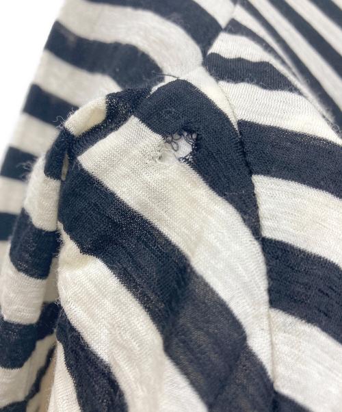 JUNYA WATANABE COMME des GARCONS（(ジュンヤワタナベ コムデギャルソン）JUNYA WATANABE COMME des GARCONS (ジュンヤワタナベ コムデギャルソン) 変形ボーダーカットソー ブラック×ホワイト サイズ:Sの古着・服飾アイテム