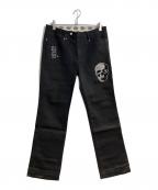 Dickies×JWYEDディッキーズ×ジェイド）の古着「スワロフスキーカスタムワークパンツ」｜ブラック