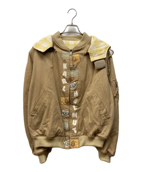 KARL HELMUT（カールヘルム）KARL HELMUT (カールヘルム) パッチワークフーデッドジャケット ベージュ サイズ:Mの古着・服飾アイテム