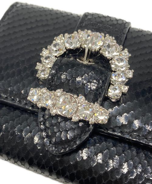 JIMMY CHOO（ジミーチュウ）JIMMY CHOO (ジミーチュウ) CHERI CARD CASE RIZARD ブラックの古着・服飾アイテム