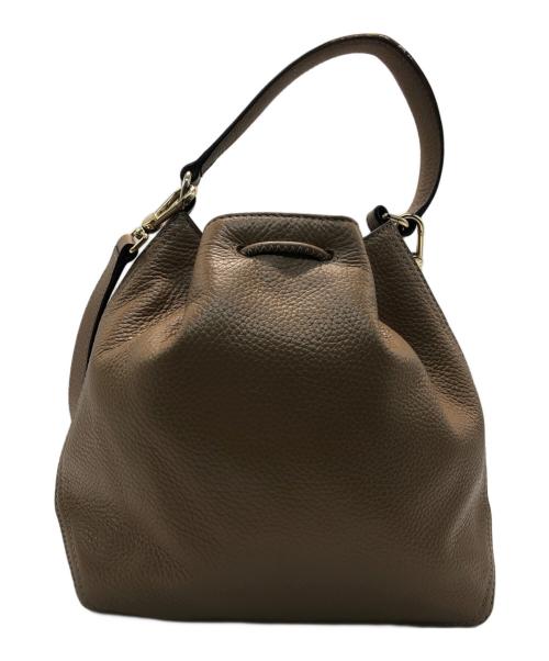 FURLA（フルラ）FURLA (フルラ) アテナ 2WAY 巾着ショルダーバッグ ブラウンの古着・服飾アイテム