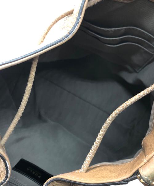 FURLA（フルラ）FURLA (フルラ) アテナ 2WAY 巾着ショルダーバッグ ブラウンの古着・服飾アイテム