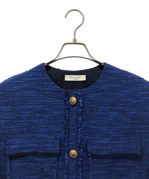 Demi-Luxe Beams（デミルクス ビームス）Demi-Luxe BEAMS (デミルクス ビームス) カラーツイードジレ ブルー サイズ:36の古着・服飾アイテム
