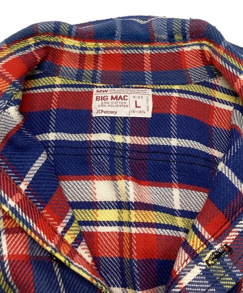 big mac（ビッグマック）BIG MAC (ビッグマック) ヴィンテージヘビーネルシャツ ブルー サイズ:Lの古着・服飾アイテム